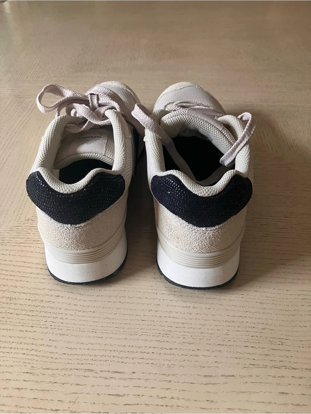 New Balance Beige and Black  Retro Runner Sneakers